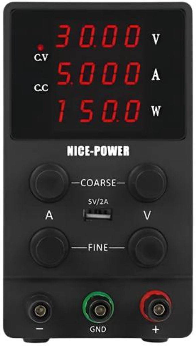 Voeding - Labvoeding - Omvormer - Regelbare Spanningsregelaar - Regelbare Voeding - Gereguleerde labvoeding - Functiegenerator - Regelaar Stabilisator Tafelbron - Regelbaar - 30V - 10A - 220V - Zwart