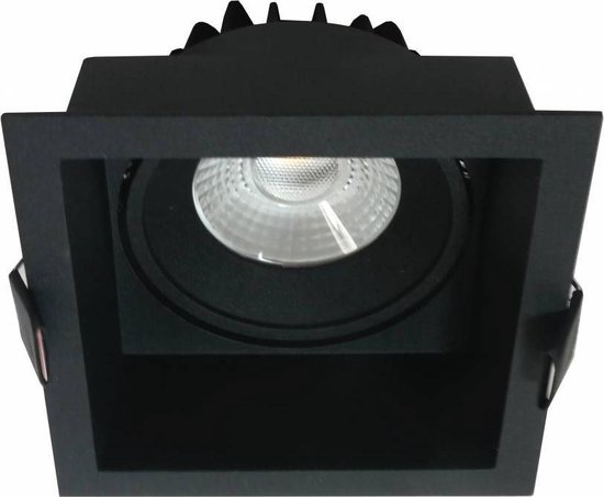 Inbouwspot Vierkant Zwart 6.5Watt Led IP44