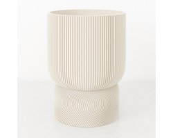 Fleuriek - hoge plantenpot van bio plastic - Japandi Living - Moderne Japandi Decoratie - Ø12 cm Beige