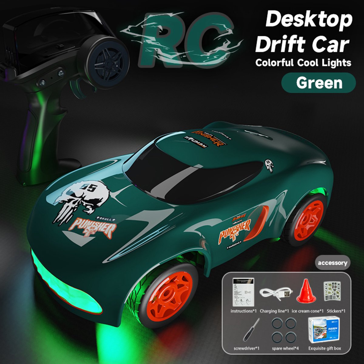 Fuegobird RC Auto - RC Voertuig - bureaublad drift auto - mini - hoge snelheid - groente
