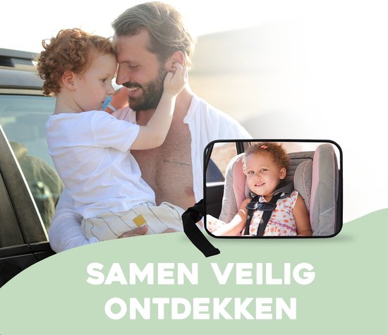 Premes Autospiegel Baby - Voor hoofdsteun - 19 x 14 CM - Achteruitkijkspiegel - Achterbank spiegel - Baby Auto - Spiegel - Baby Spiegel Auto - Binnenspiegel - Voor Achterbank - Kind - Bijrijder van Premes — afbeelding 4