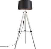 QAZQA Tripod 45 R - Industriele Verstelbare Vloerlamp | Staande Lamp - 1 lichts - H 1515 mm - Wit - Industrieel -  Woonkamer | Slaapkamer | Keuken