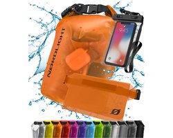 NORDLIGHT Waterdichte Dry Bag met telefoonzak en heuptas - (20L, Oranje) Waterdichte droge zak met rolsluiting | Zwemmen, varen, strand, staand peddelen