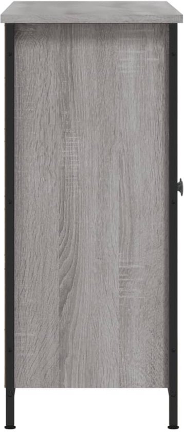 vidaXL Buffet - Buffets - Meuble de rangement - Armoire murale - Buffet 100x33x75 cm bois travaillé gris sonoma