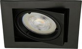 LED inbouwspot Ruben -Vierkant Zwart -Warm Wit -Dimbaar -5W -Philips LED