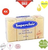 Savon de Marseille glycériné en pains 16x200g. Forfait AVANTAGE Superclair.