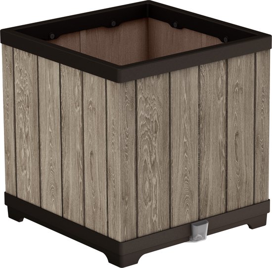 Jardinière Keter Signature - Carrée - 45,5 x 45,5 x 45,5 cm - Frêne