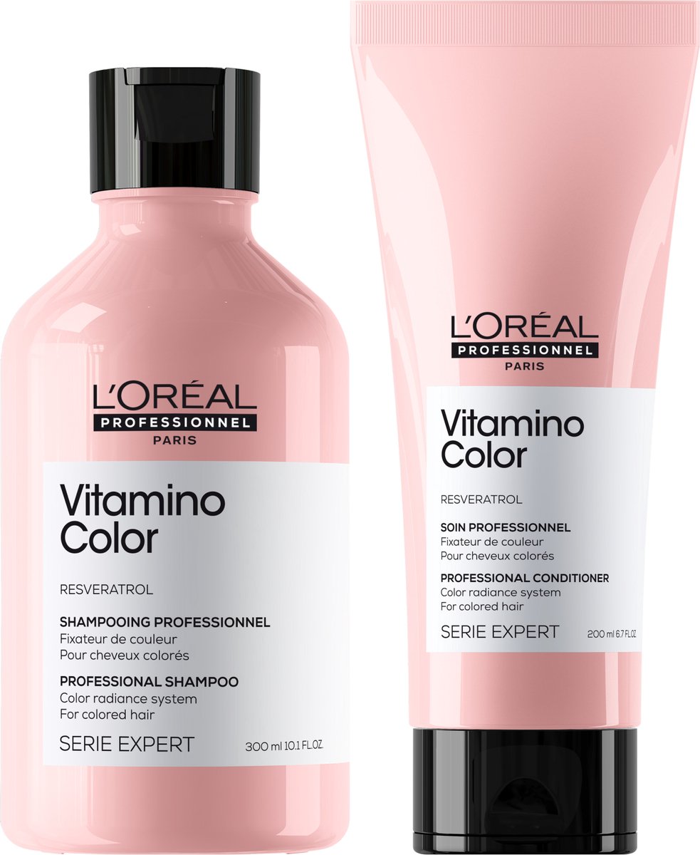 L'Oréal Professionnel Vitamino Color Shampoo 300ml & Conditioner 200ml – Voordeelverpakking