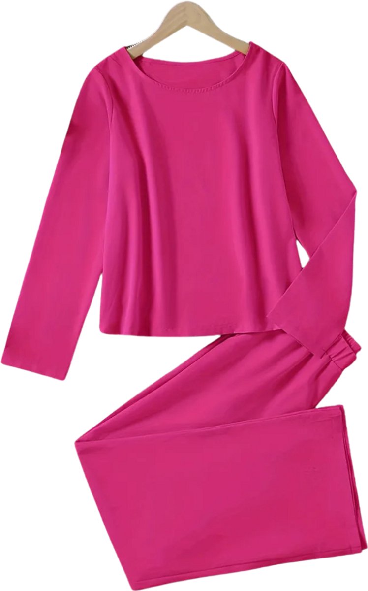 Livano Linnen Broek Dames Zomerbroek Volwassenen Lange Broek Pantalon Strandbroek Zomer Ibiza Stijl Donkerroze Donkergroen