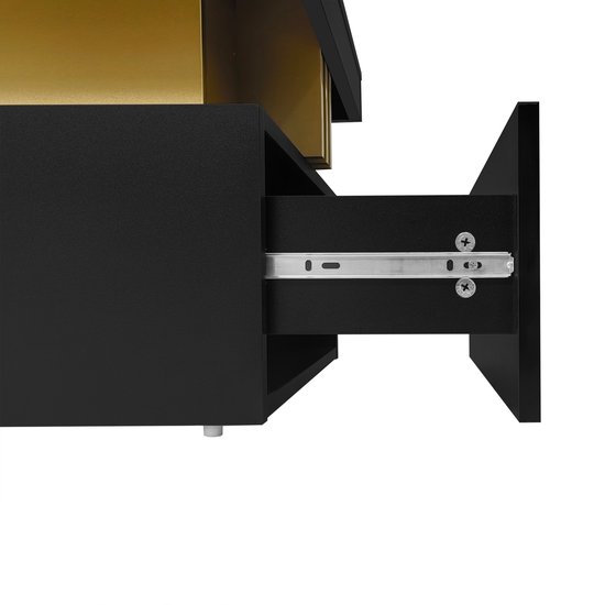 Sweiko Rechthoekige Salontafel - Hoogglans Tafelblad - 2 lades - 100x50x40cm - Zwart