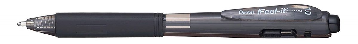 Pentel Feel-it! WOW! Zwart Clip-on retractable ballpoint pen 12 stuk(s)