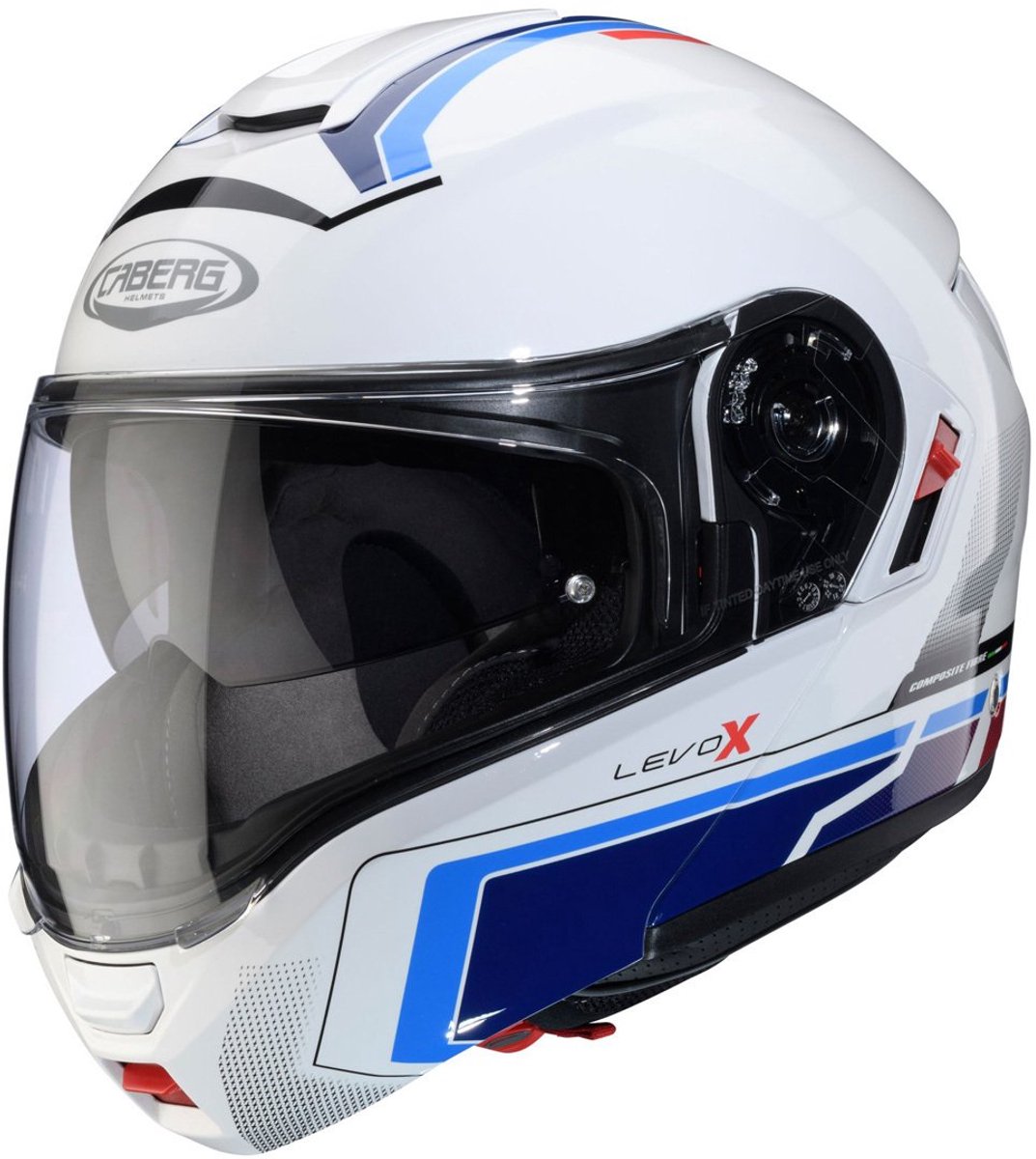 Caberg Levo X Elite Wit Blauw Rood Systeemhelm - Helm