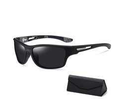Hikr Zonnebril – Gepolariseerde Sportbril met UV400 Bescherming – Heren & Dames – Fietsen, Wandelen, Werk, Zwemmen & Wintersport – Fietsbril, Wielrennen & Sport – Zwart