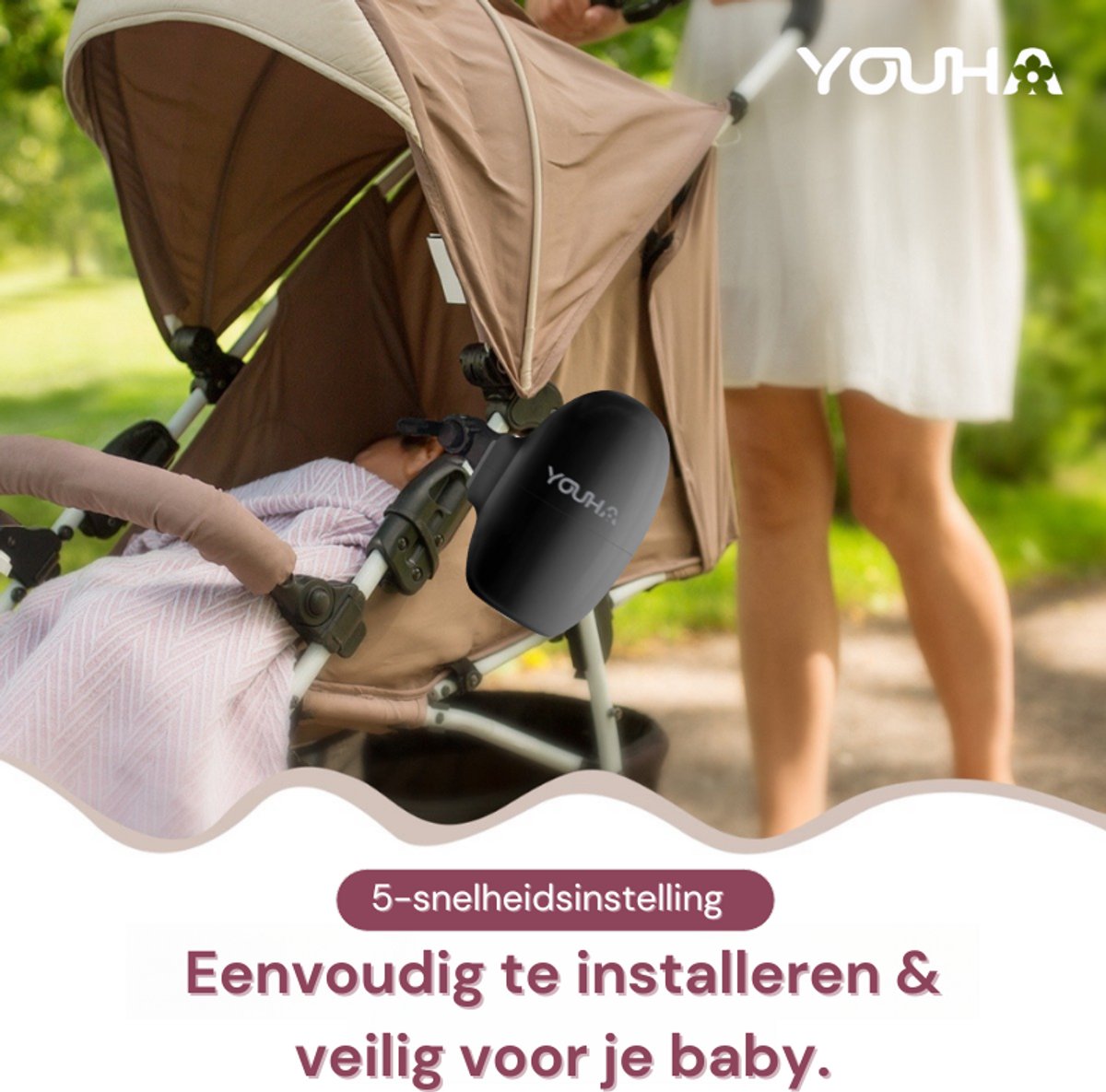 Youha Baby Rocker – Automatisch je kinderwagen of buggy wiegen - Handen