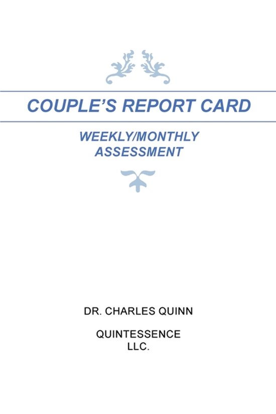 Couple's Report Card Weekly/Monthly Assessment - cover