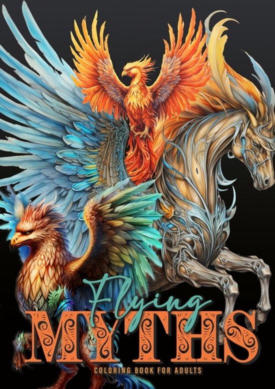 Flying Myths Coloring Book for Adults - cover