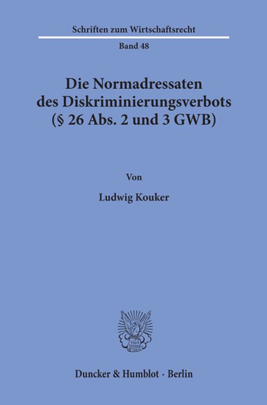 Die Normadressaten Des Diskriminierungsverbots - cover