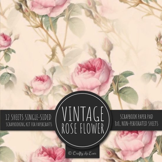 Vintage Rose Flower Scrapbook Paper Pad - cover