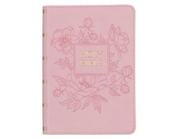 KJV Holy Bible, Compact Large Print Faux Leather Red Letter Edition - Ribbon Marker, King James Version, Pink