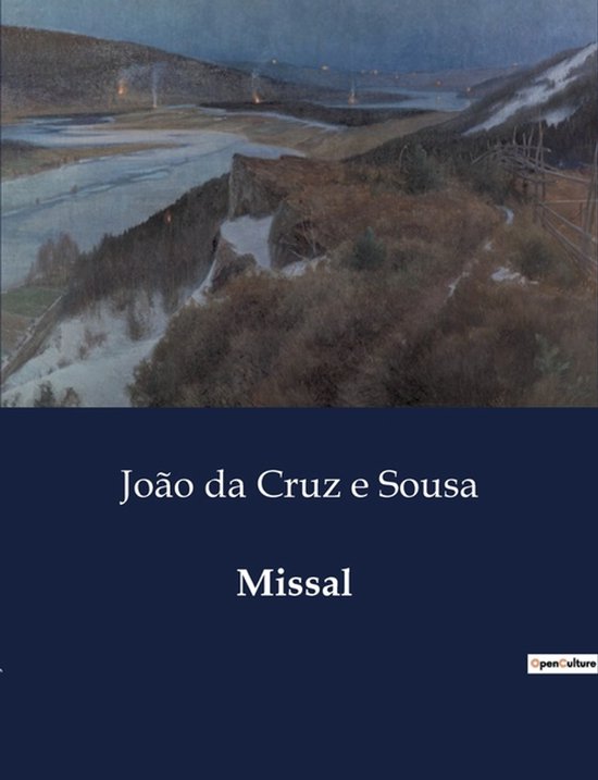 Couverture de livre avec peinture d'un paysage avec rivière et montagnes