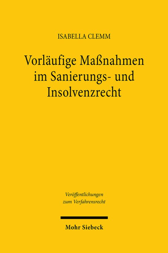 Veröffentlichungen zum Verfahrensrecht- Vorläufige Maßnah ... - cover