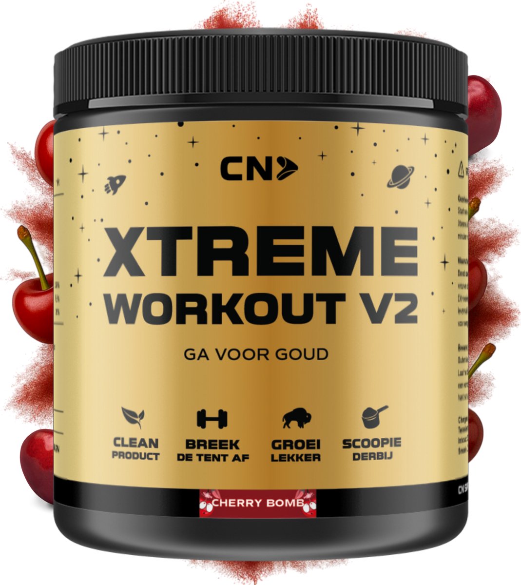 Goedkoopste CN Supplements Xtreme Workout V2 - Cherry Bomb - Pre Workout - Met Cafeïne - 300 gram - 38 doseringen