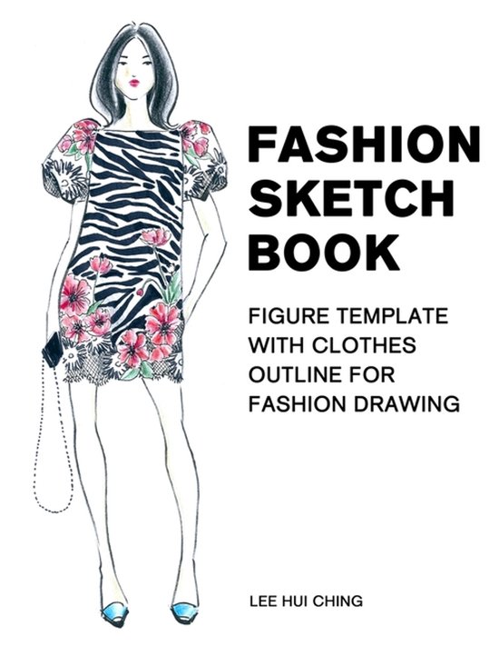 Fashion Sketch Book Figure Template with Clothes Outline for ... - cover