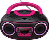 Denver Draagbare Radio CD Speler Kinderen - Bluetooth - Lichteffecten - Boombox - AUX - FM - TCL212BT - Roze