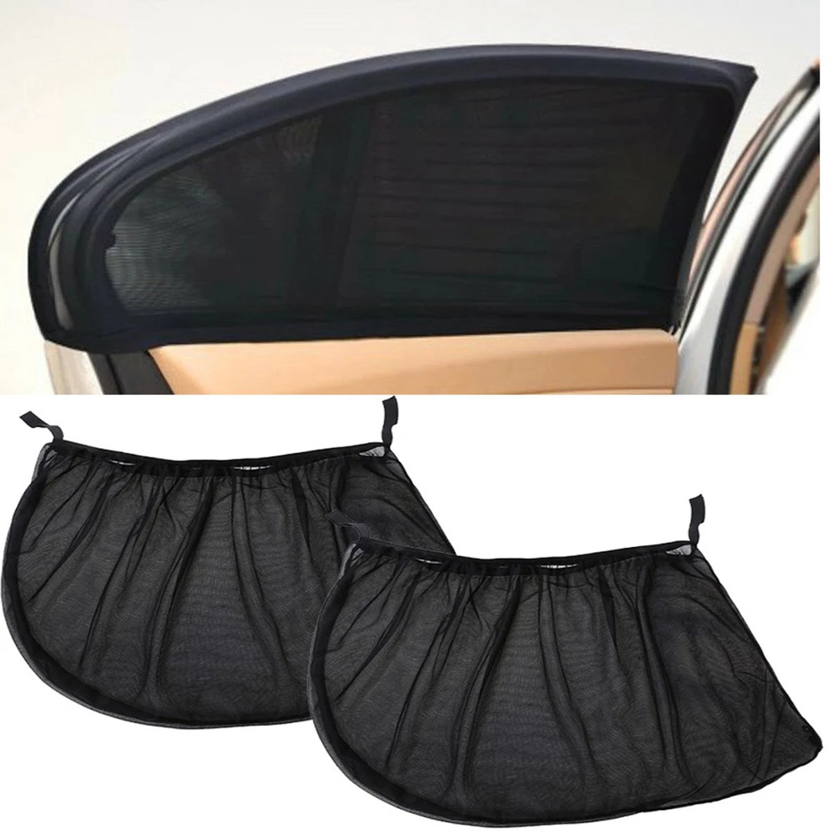 Zonnescherm auto - auto accessories interieur-zonnescherm auto zijruit - Auto Gordijn -Zijraam Zomer Bescherming - 2 stuks
