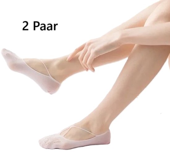 2 Paar Comfortabele Vlinder Kousenvoetje I Voetjes I Sokken I Enkelsokken I Voor Maat 36-42 I Wit