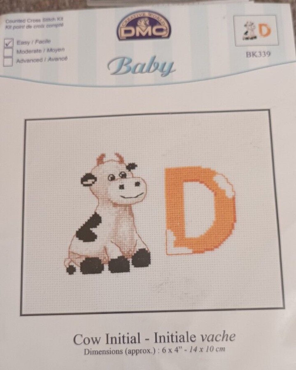 DMC Borduurpakket Baby - Cow Initial