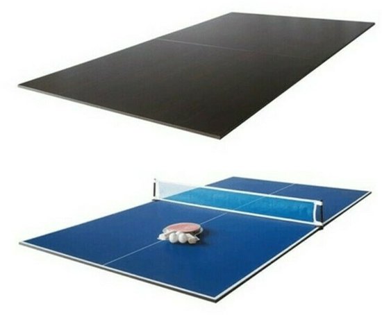 Tafeltennistafel - 3-in-1 - Tafeltennis - Poolen - Eten - Geschikt voor 7ft pooltafels - Incl. Netset, pingpongbats, tafeltennisballen — afbeelding 2