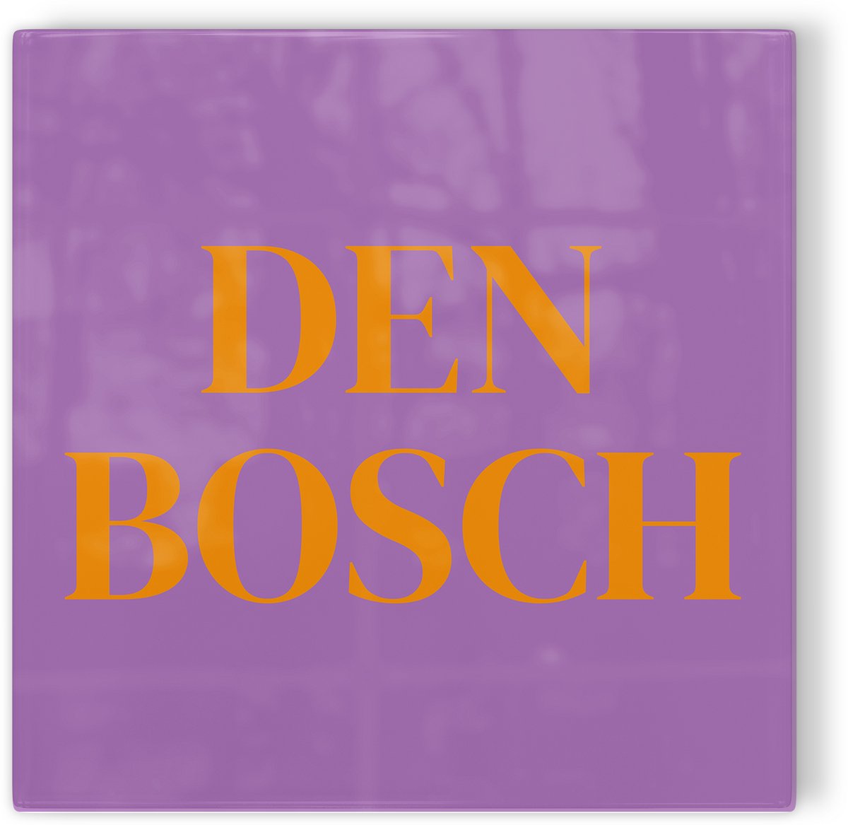 Tegeltje Den Bosch blokletters paars oranje