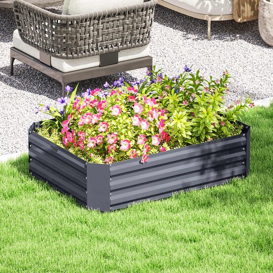Verhoogde Plantenbak Metalen Verhoogd Bed Met Veel Plantr Plantenbak Met 2 Drainagegaten 60 X 30 X 80 Cm