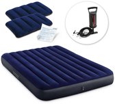 Intex Classic Downy Luchtbed incl. kussens en handpomp - 203 x 152 x 22 cm