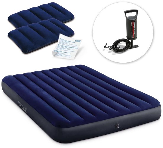 Intex Classic Downy Luchtbed incl. kussens en handpomp - 203 x 152 x 22 cm