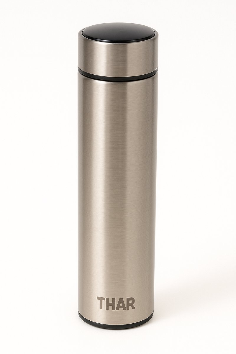 THAR Slimme Thermosfles 500ml – LCD Display & Dubbelwandig - RVS