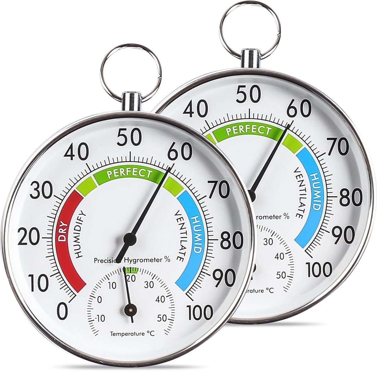 Precisie Thermo-Hygrometer Set van 2 voor Binnenklimaatbeheersing