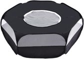 Fain® Konijnenren – Opvouwbaar – Knaagdieren ren – Zwart – Volledig afsluitbaar - Kooi – Voor binnen en buiten gebruik – Extra klim- en nagelbestendig