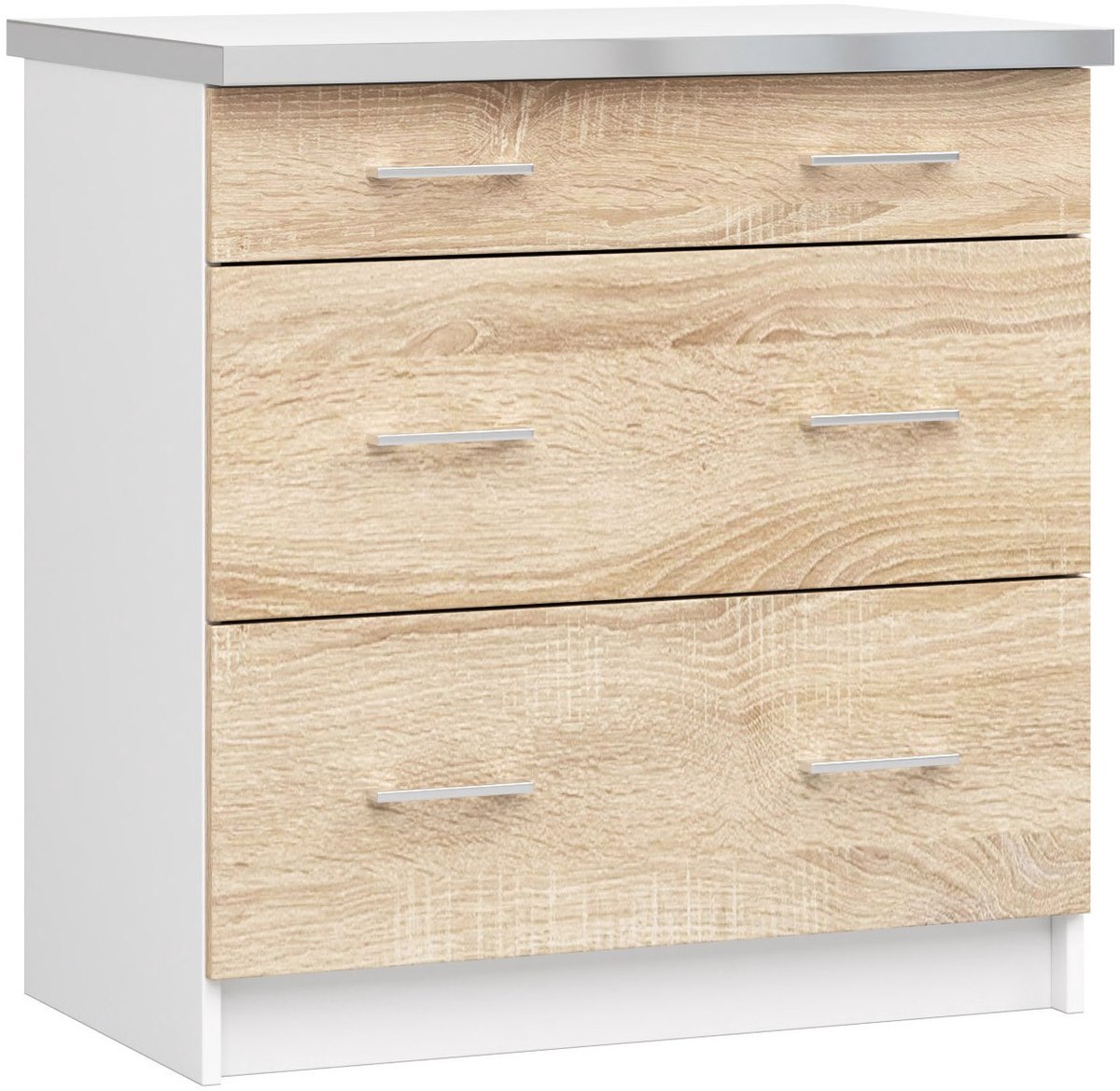 Keukenkast modulaire LIMA S80 met Verkblad / Onderkast met 3 Lades / AKORD Furniture Factory / 80 x 82 x 44,5 cm