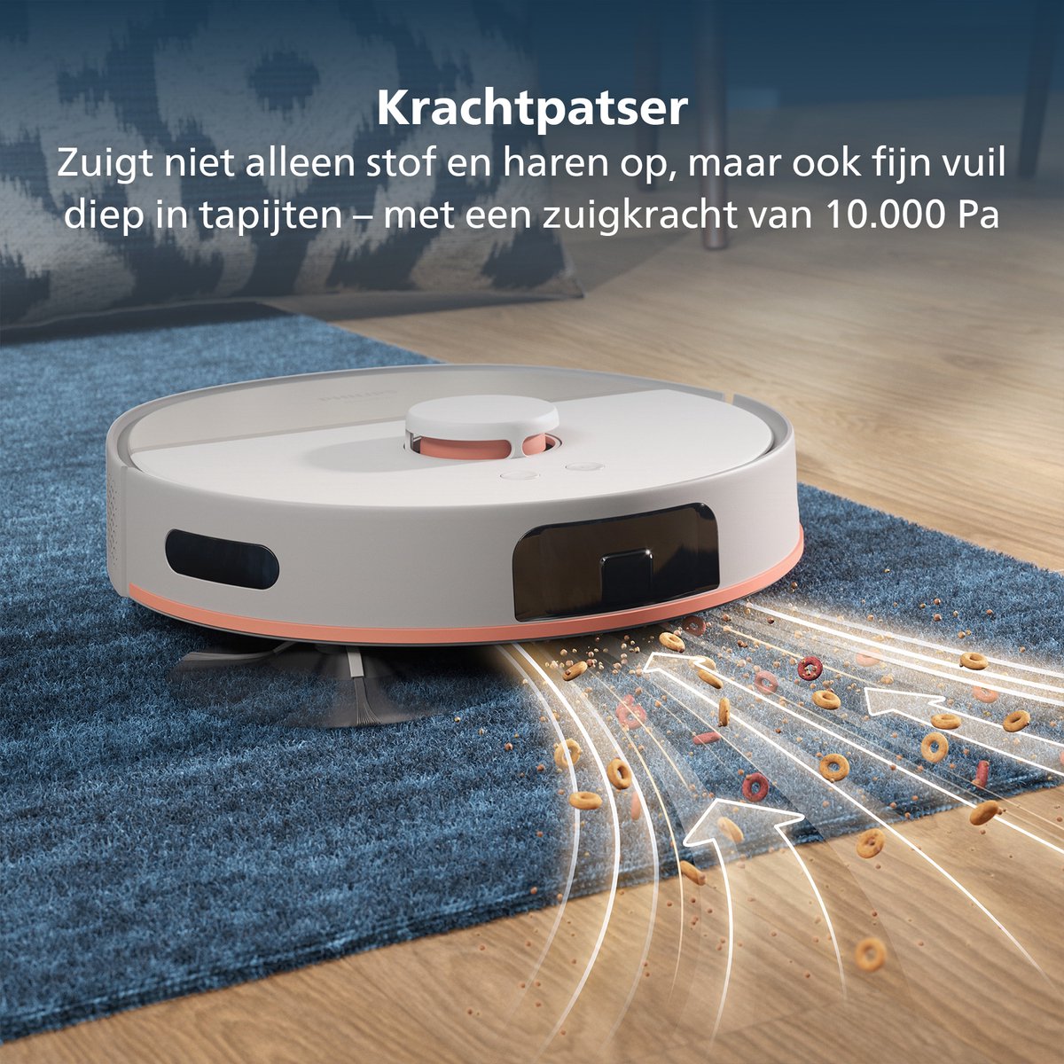 Afbeelding 3 van Philips Homerun 5000-serie Robotstofzuiger Met Dweilfunctie en Automatisch Leegstation- XU5100/20 - 10000 Pa Extreme Zuigkracht - Dubbele Dweilen