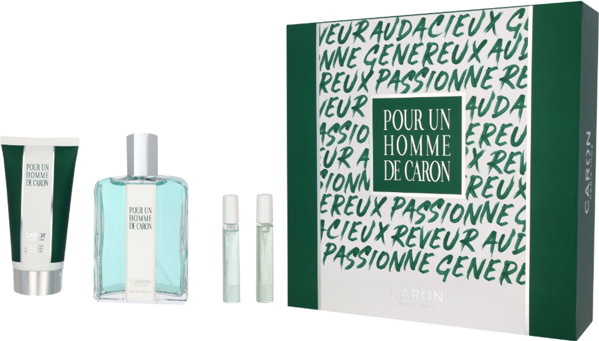 Caron Pour Un Homme De Caron Giftset 210 ml - Edt Spray 125ml/Shower Gel 75ml/Le Matin Travel Spray 5ml/Le Soir Travel Spray 5ml