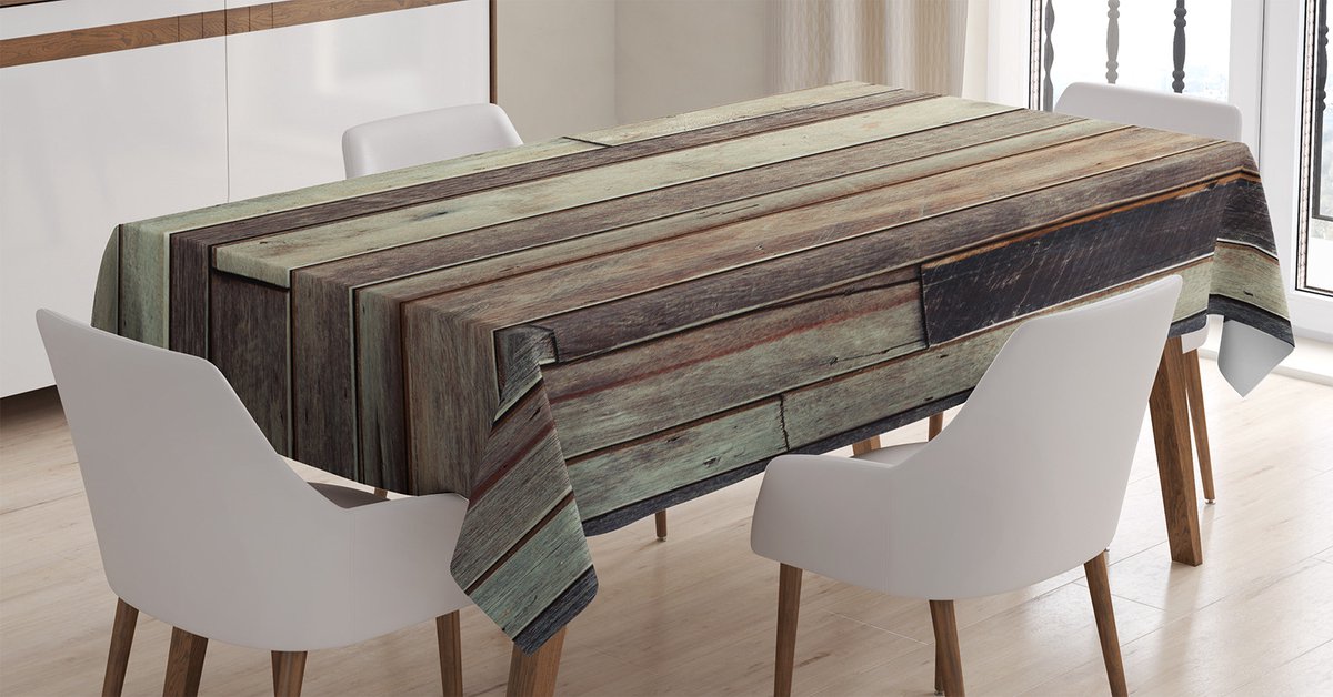 New Bed Houtprint Amerikaanse Westerse Stijl Rechthoekig tafelkleed voor eetkamer en keuken, zeer duurzaam 140 cm B x 170 cm L