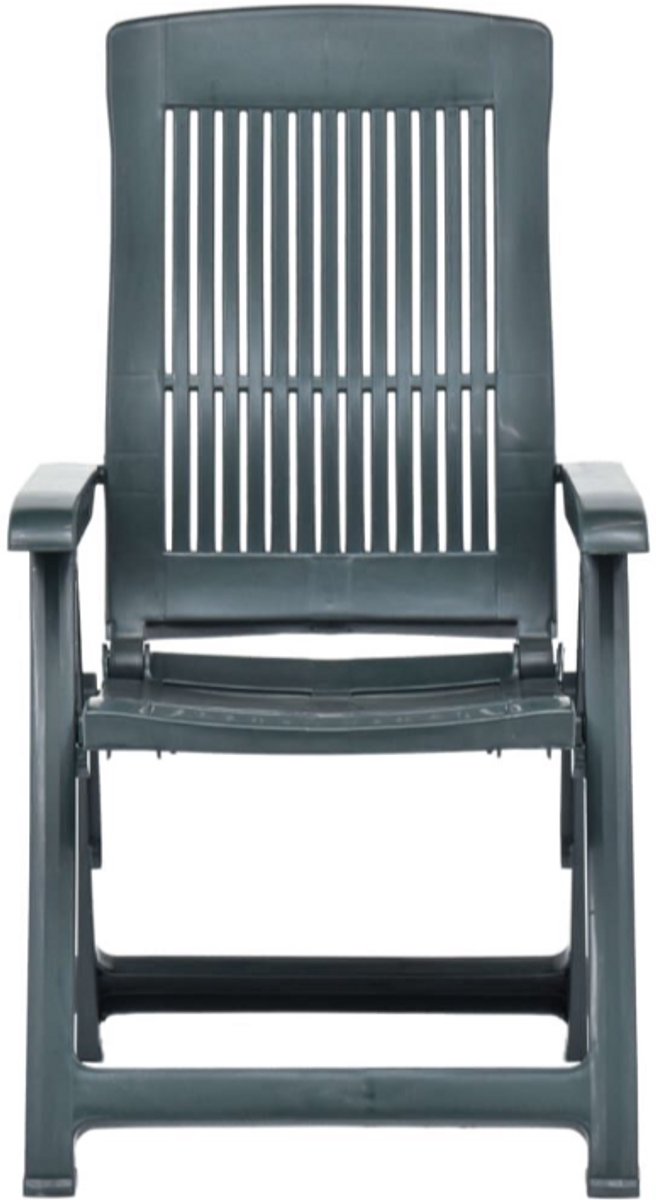 Tuinstoelen 2 st verstelbaar kunststof groen van Merkloos — afbeelding 4