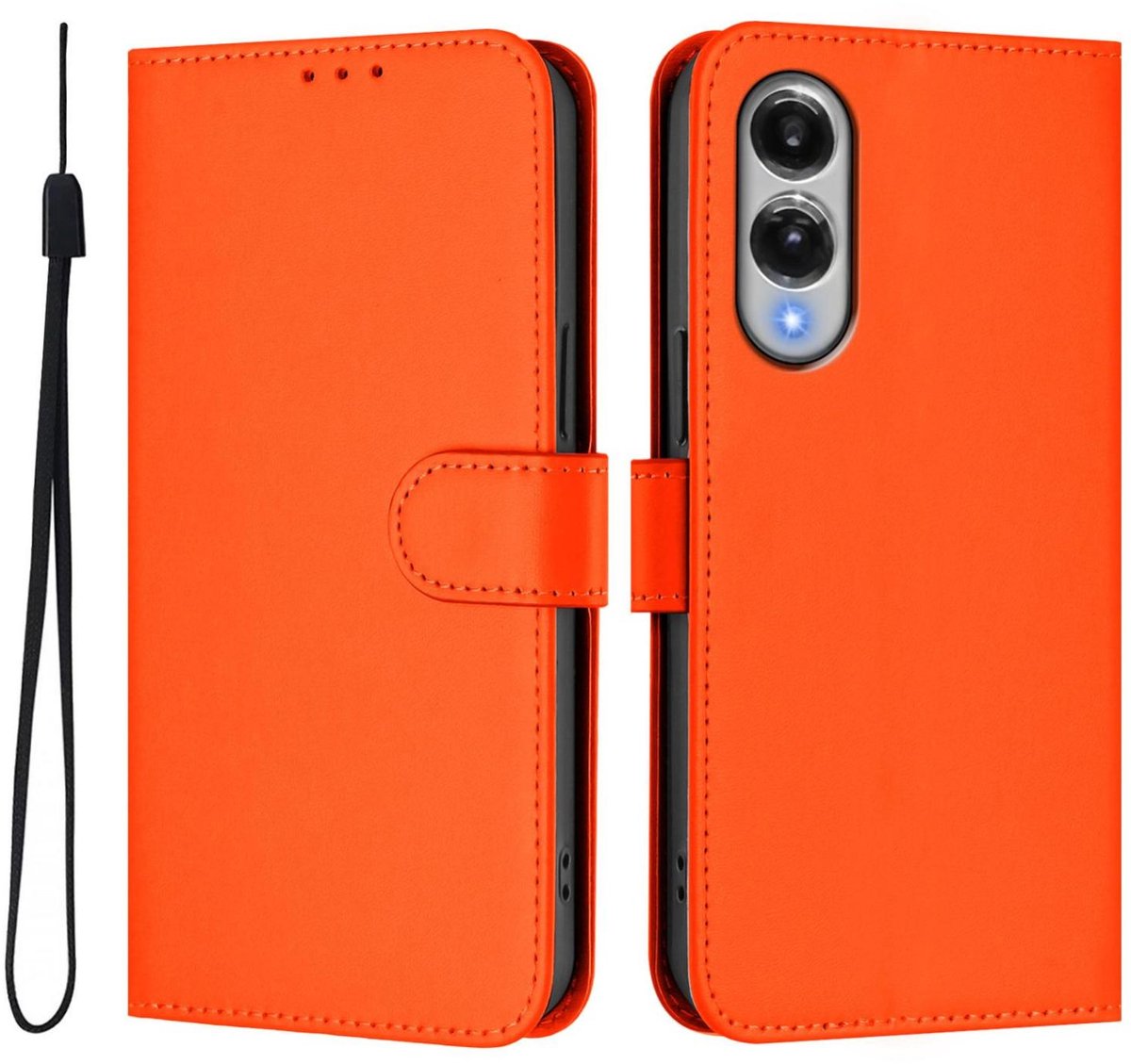 Mobigear Telefoonhoesje geschikt voor Samsung Galaxy S25 Edge Hoesje | Mobigear Urban Wallet Bookcase Portemonnee | Pasjeshouder voor 3 Pasjes | Telefoonhoesje voor Pinpas / OV Kaart / Rijbewijs - Oranje