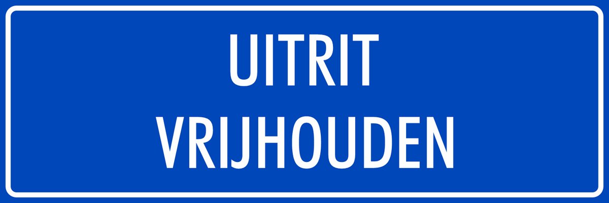 'Uitrit vrijhouden' bordjes - Blauw - 30 x 10 cm - Dubbelzijdige tape