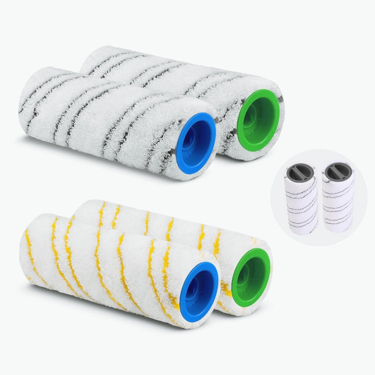 Vervangende Microvezel Rolborstel Set voor Vloerschrobzuigers – Perfect voor Harde Vloeren