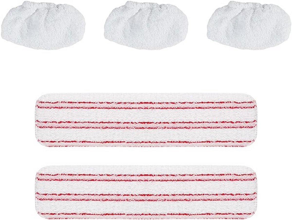 Set van 2 Dweilen en 3 Microvezeldoeken voor Stoomreinigers