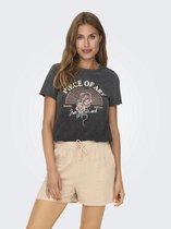 Only T-shirt Onllucy Life Reg S/s Top Jrs Noos 15215721 Noir/pièce d' Art Femme Taille - XS