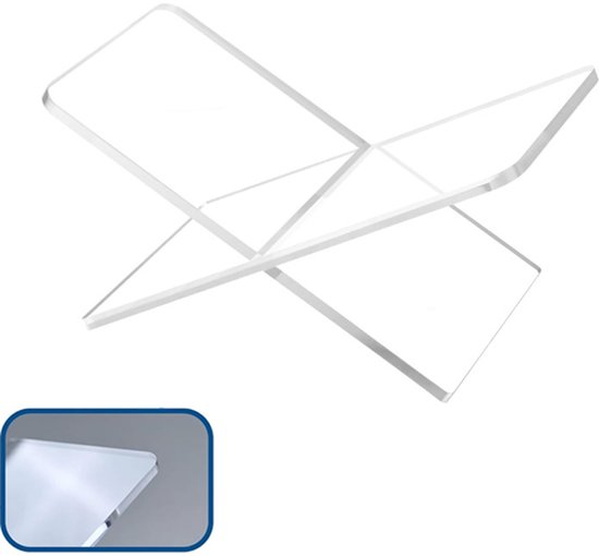 Boekensteun - Boekenhouder - Book Holder - Boekenstandaard - Kookboekstandaard - Voor gebruik in kookboeken, recepten, kunstboeken, kalenders, fotoboeken - Voor keukeneilanden, salontafels en kasten - Acryl - Transparant - 28*11*15,5 cm - 1 stuk